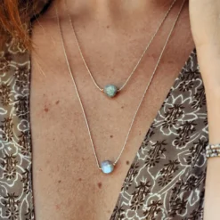 Collier labradorite en forme de coin (9mm)