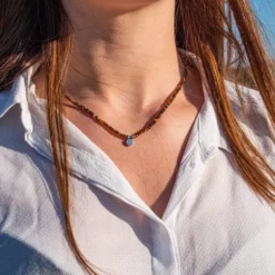 Collier lumia en pierres oeil de tigre