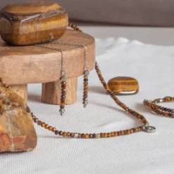 Collier lumia en pierres oeil de tigre