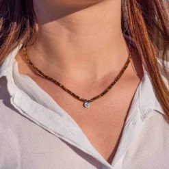 Collier lumia en pierres oeil de tigre