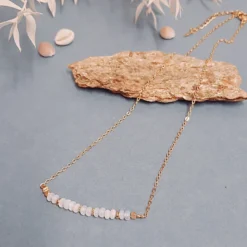 Collier minimaliste rêve mariage blanc