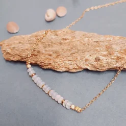 Collier minimaliste rêve mariage blanc