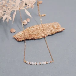 Collier minimaliste rêve mariage blanc
