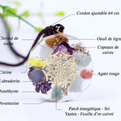 Collier orgonite yoga méditation elenna