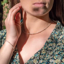 Collier paloma en pierres labradorite