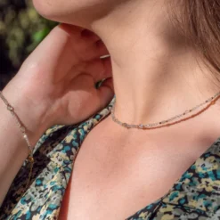 Collier paloma en pierres labradorite