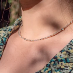 Collier paloma en pierres labradorite