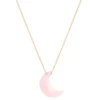 Collier pendentif Lune quartz rose