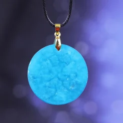 Collier pendentif orgone yoga turquoise