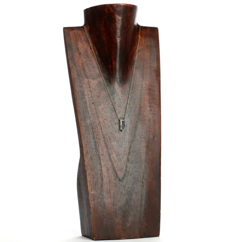 Collier pendentif quartz tourmaline
