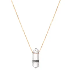 Collier pendentif quartz tourmaline
