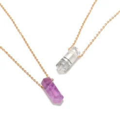 Collier pendentif quartz tourmaline