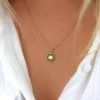 Collier pendentif tressé et labradorite