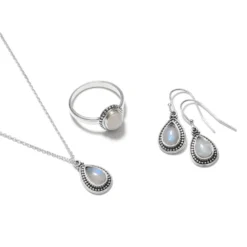 Collier pierre de Lune et argent