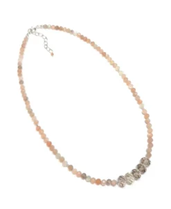 Collier pierre de lune et quartz fumé