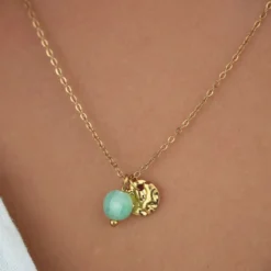 Collier pierre naturelle pampille jade