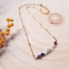 Collier pierres points 7 chakras