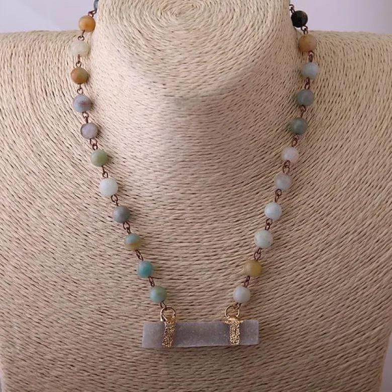 Collier pureté en amazonite