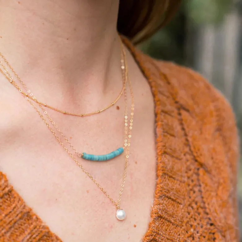 Collier ras de cou turquoise