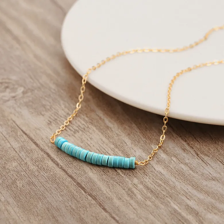 Collier ras de cou turquoise