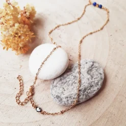 Collier ras du cou comète lapis lazuli