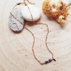 Collier ras du cou comète lapis lazuli