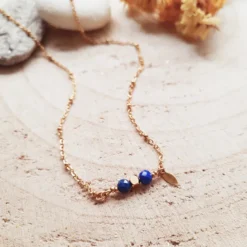 Collier ras du cou comète lapis lazuli