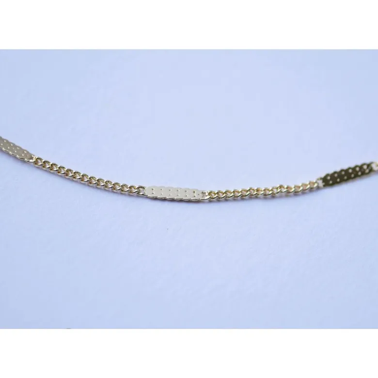 Collier ras du cou plaqué or 14 k , chaine fine, barres, doré