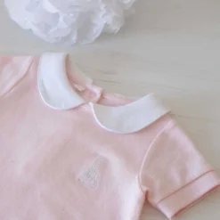 Combishort bébé rose 3