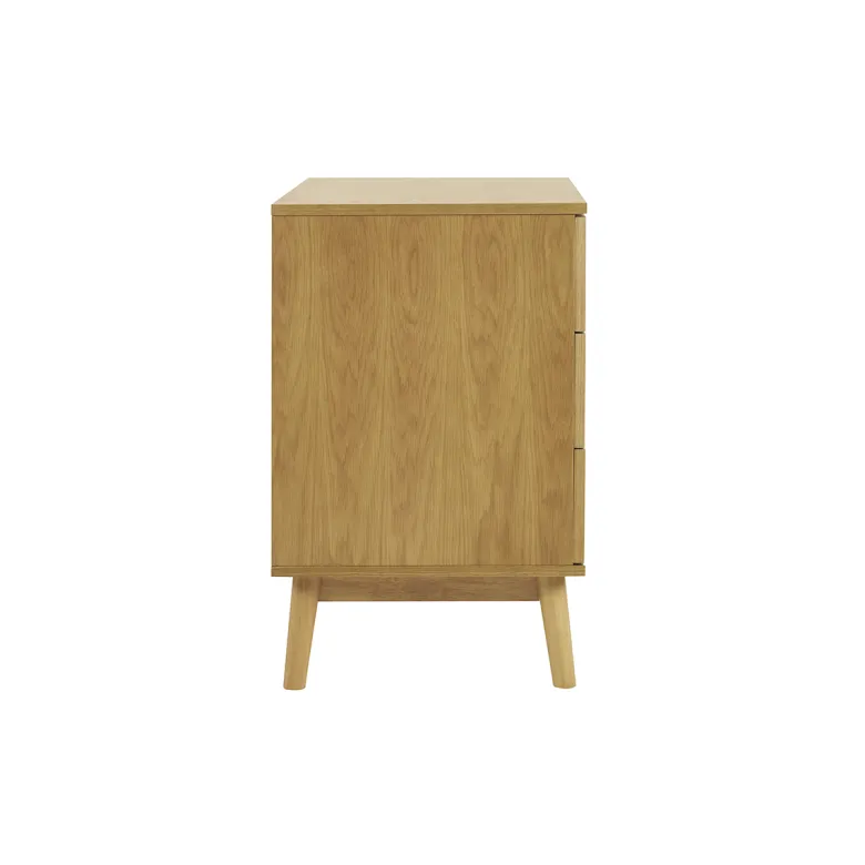 Commode bois clair chêne 3 tiroirs l90 cm felix
