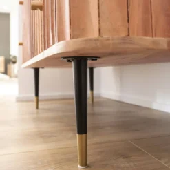 Commode bois d'acacia et marbre blanc