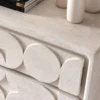 Commode bois effet béton blanc