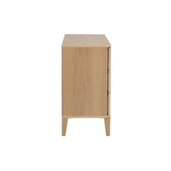 Commode en bois clair chêne 3 tiroirs l80 cm freddy