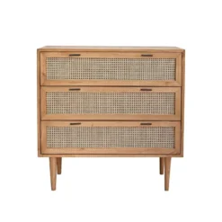 Commode en bois de mindi et cannage