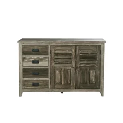 Commode pin recyclé 2 portes 4 tiroirs