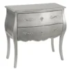 Commode 2 tiroirs argentée l80 cm murano Gris