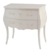 Commode 2 tiroirs en bois blanc cassé l8 Blanc
