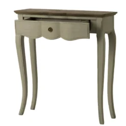 Console 1 tiroir beige en bois l80 cm ma Beige