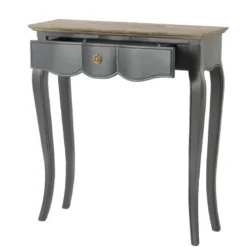 Console 1 tiroir grise en bois mindi l80 Gris