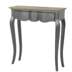 Console 1 tiroir grise en bois mindi l80 Gris