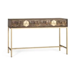 Console 2 tiroirs bois marron - karianne