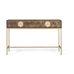 Console 2 tiroirs bois marron - karianne