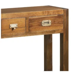 Console 3 tiroirs bronze bois marron -
