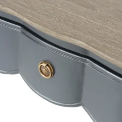 Console 2 tiroirs grise en bois l110 cm Gris