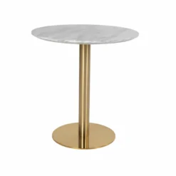 Cooper-table à manger ronde 2 personnes ø70, décor marbre et laiton