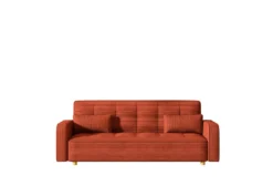 Copenhague canapé scandinave convertible 3 places en velours côtelé terracotta