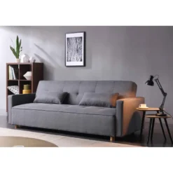 Copenhague canapé scandinave convertible 3 places en tissu gris