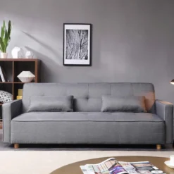 Copenhague canapé scandinave convertible 3 places en tissu gris
