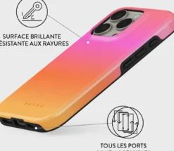 Coque magsafe pour iphone 16 pro tough motifs sunset club burga