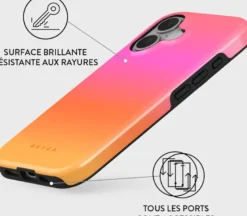Coque magsafe pour iphone 16 tough motifs sunset club burga